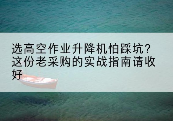 汕尾高空作业升降机厂家推荐-选高空作业升降机怕踩坑？这份老采购的实战指南请收好